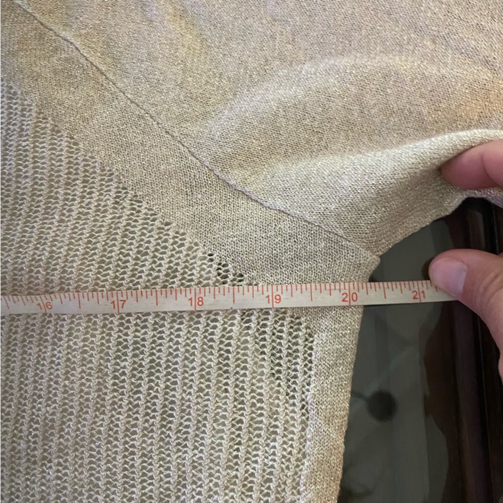 Lucky Brand Knit Gold and Cream Sweater - Picture 9 of 11